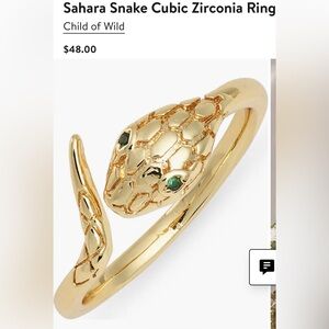 Child of Wild Golden Snake Ring